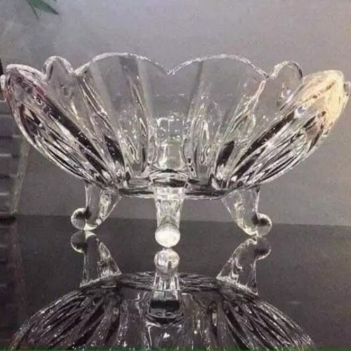 Đĩa đựng trái cây hoa quả thuỷ tinh 3 chân deli.