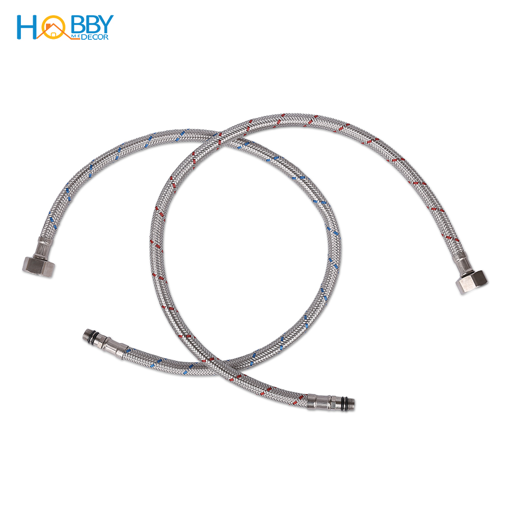 Bộ 2 dây cấp nước nóng lạnh Inox 304 dài 60/80cm HOBBY DNL cao cấp không rỉ sét
