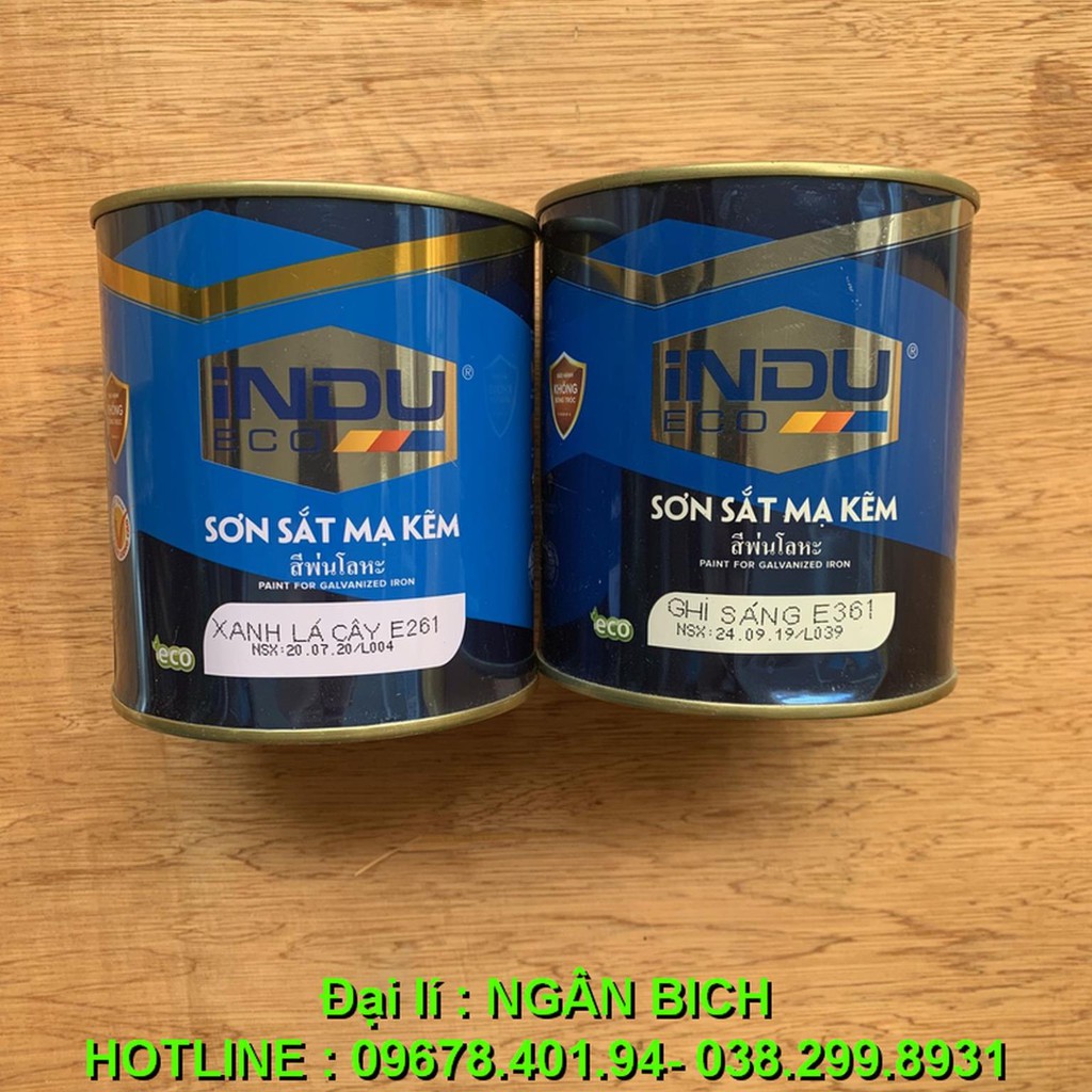 (Hàng chất lượng) Sơn Sắt Mạ Kẽm INDU 800g