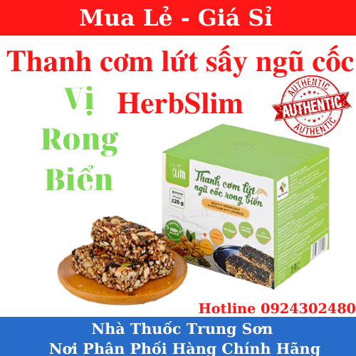 [HCM]Thanh Cơm Gạo Lứt Sấy Ngũ Cốc HerbSlim vị rong biển Chính Hãng hộp full 10 Gói - bí quyết ăn cho đã- Nhà Thuốc Trung Sơn nư mà không tăng cân của bố già Trấn Thành-TS002
