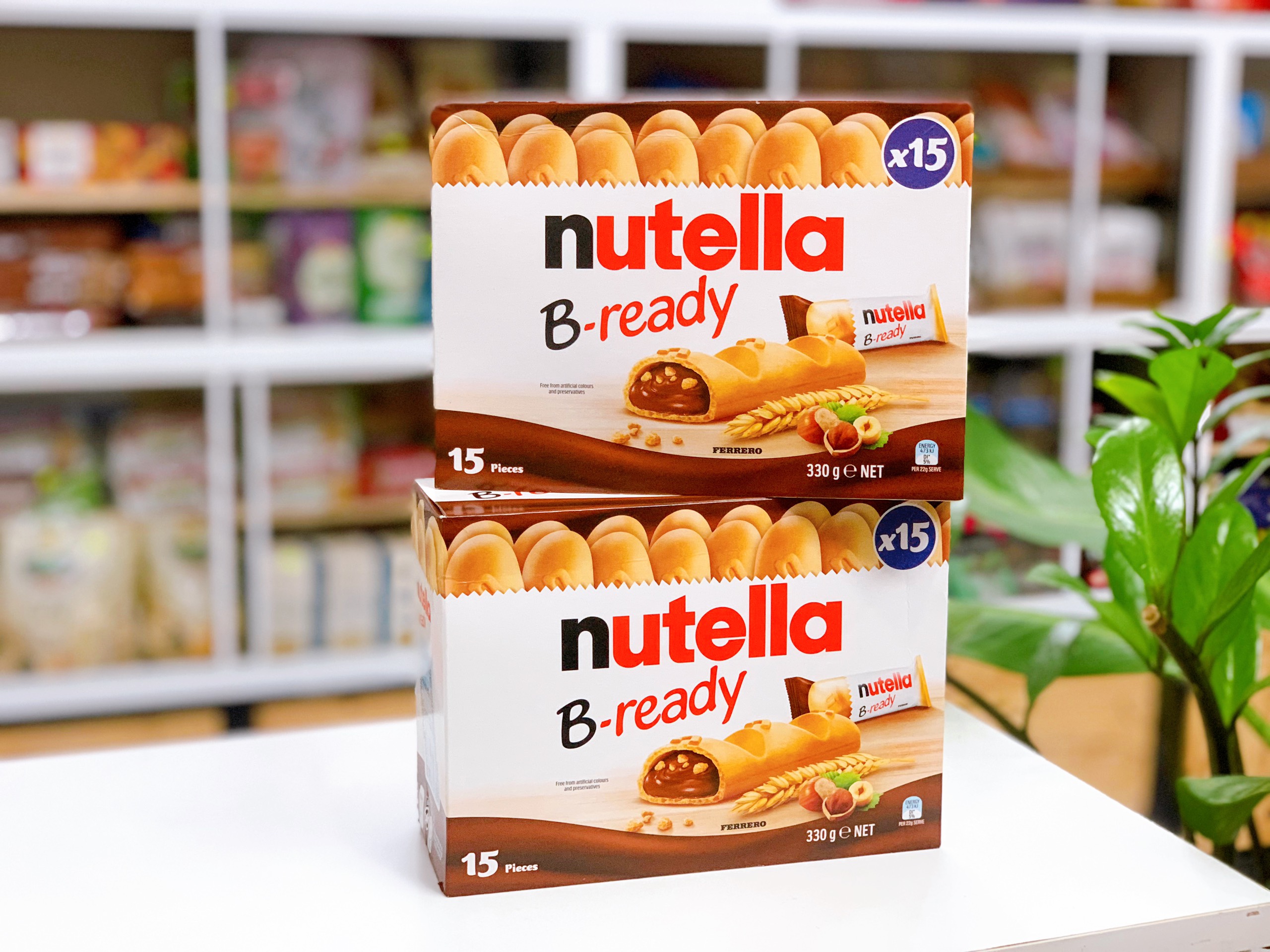 Bánh xốp nhân hạt phỉ nutella b-ready hộp 15 thanh rời