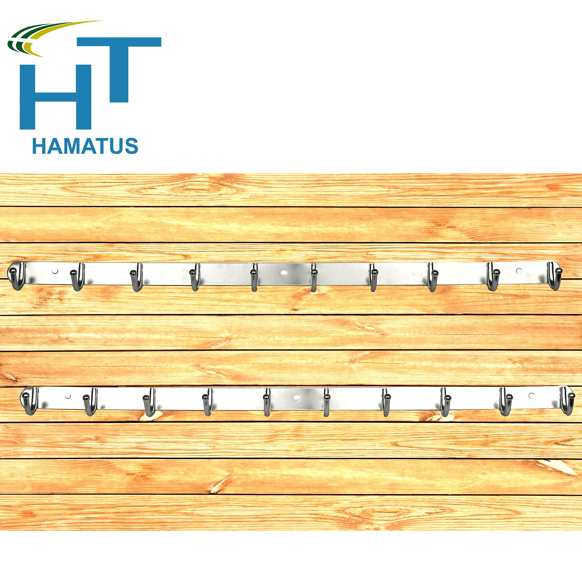 Móc treo quần áo 10 mấu inox đặc tiết kiệm không gian giúp giữ đồ phẳng tặng kèm phụ kiện ốc vít