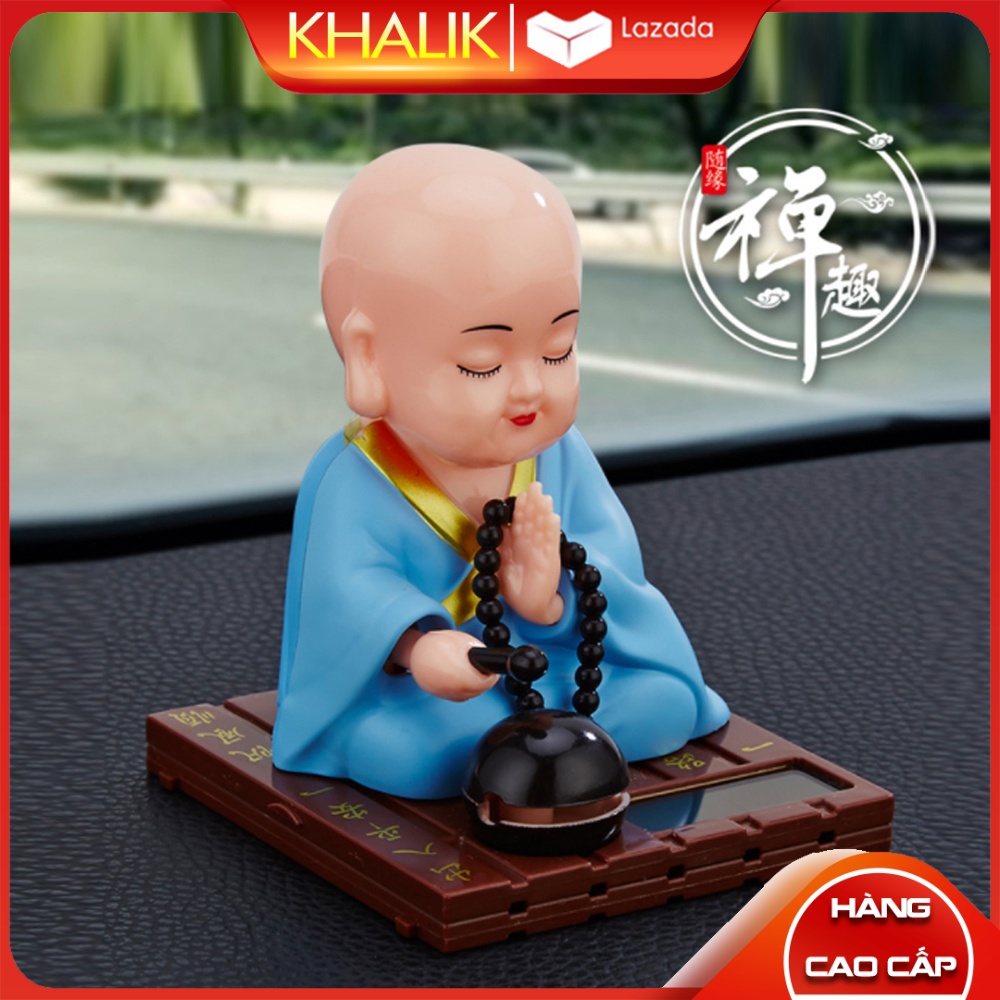 Tượng Phật gõ mõ gật đầu, Phật mặc áo XANH - Tượng phật dùng năng lượng mặt trời