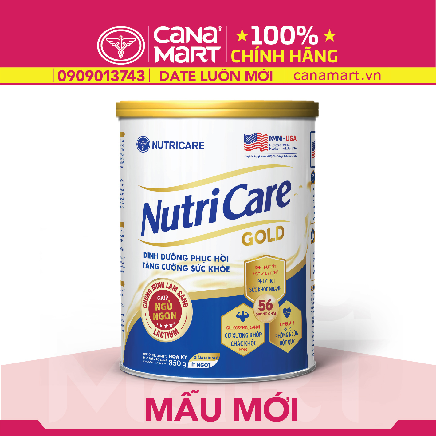 Sữa bột NutriCare Gold dinh dưỡng cho người lớn tuổi