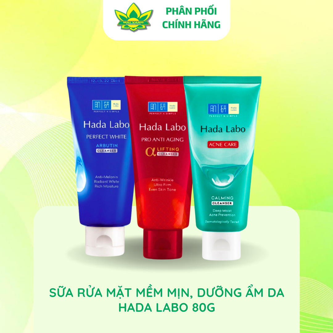 Sữa rửa mặt mềm mịn, dưỡng ẩm da hada labo 80g