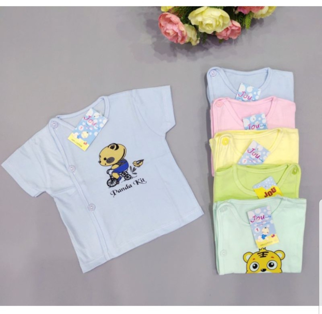 Áo cộc sơ sinh cúc lệch / loại màu cho bé 3-8kg
