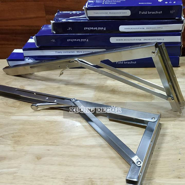 Bộ Bản lề gập thông minh bàn treo tường Inox 45cm tải 50-70kg