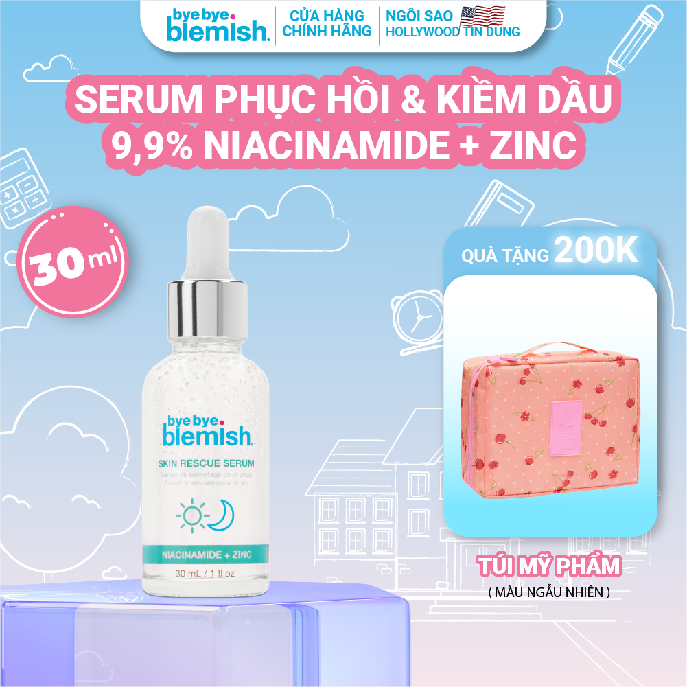 Tinh Chất 9,9 % Niacinamide Phục Hồi Da, Se Khít Lỗ Chân Lông Bye Bye Blemish Skin Rescue Serum 30ml