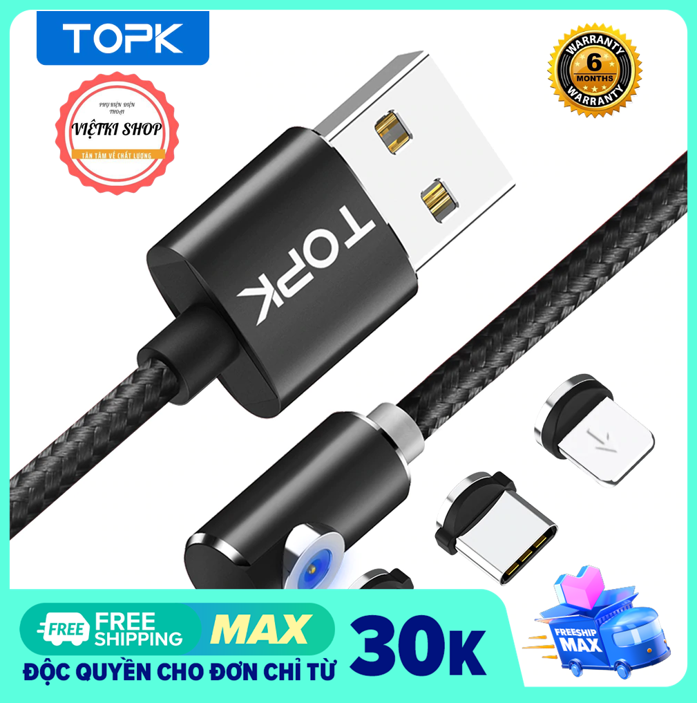 Cáp sạc nam châm 3 trong 1 , dây cáp dùng cho xiaomi, samsung, iphone, huawei
