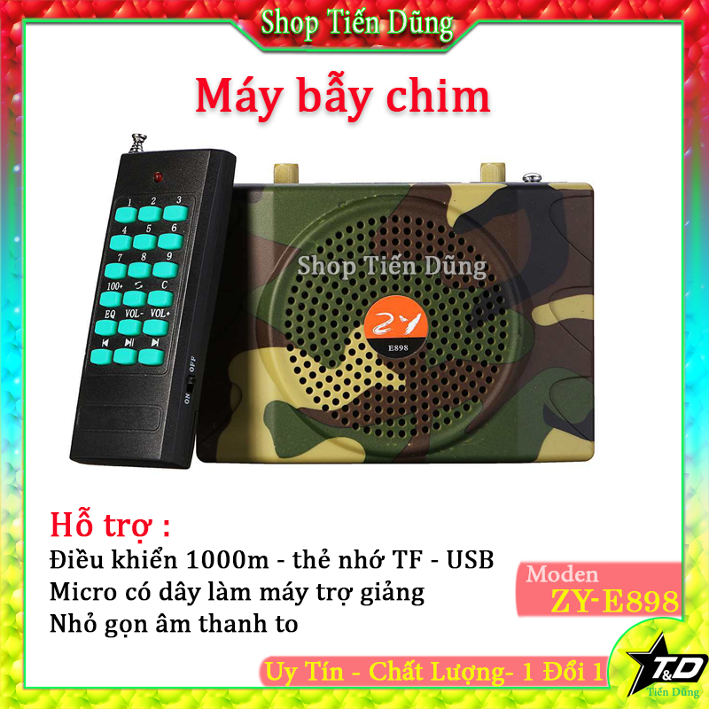 Loa bẫy chim zy e898 điều khiển 1000m dàn di có bluetooth đài FM thẻ nhớ TF và USB - Máy bẫy chim E898 dùng giảng dạy, hướng dẫn viên âm thanh to micro bắt mic