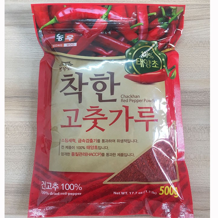 500gr ớt bột hàn quốc loại vảy làm kim chi ngon màu đẹp