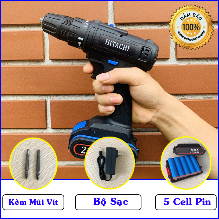 Khoan pin 26v tặng 2 mũi khoan + bắt vít - khoan pin 26v