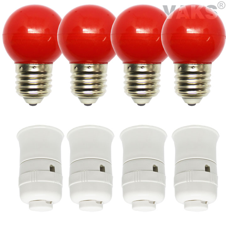 [HCM]BỘ 4 BÓNG LED TRÁI CHANH + 4 ĐUÔI VẶN CHẤT LƯỢNG CAO E27-220V TIẾT KIỆM ĐIỆN (1W) 220V sản xuất tại Việt Nam có 5 màu.