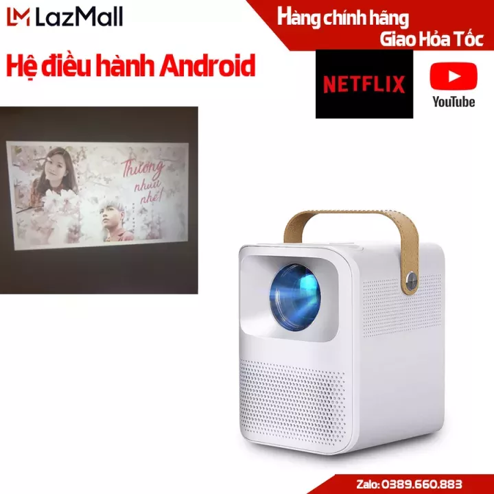 máy chiếu mini, máy chiếu, máy chiếu android 4k - Máy chiếu mini KAW650, KAW550 full HD 1080P hệ điều hành android 9.0 đồng bộ với điện thoại không dây hình ảnh sắc nét âm thanh sống động - RAM 8G, ROM 64G, bảo hành 12 tháng