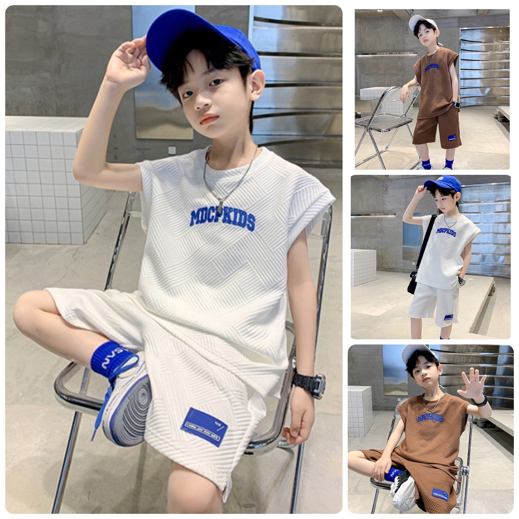 BL13 Size110-160 Set bộ thun bé trai size đại Thời trang trẻ Em quảng châu
