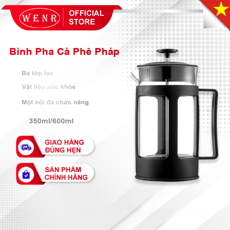 Bình pha cà phê pháp 300ml / 600ml bình pha cafe pha trà chuẩn kiểu pháp bình cafe để bàn french press bình pha trà dung tích - thân thủy tinh chịu nhiệt borosilicate-dùng để pha trà hay cà phê theo phương pháp french press ép cà phê