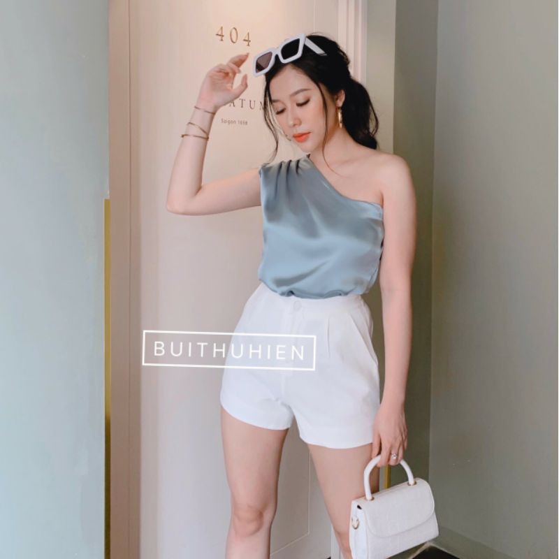 Áo phi lụa lệch vai mịn sang chảnh đẹp y hình