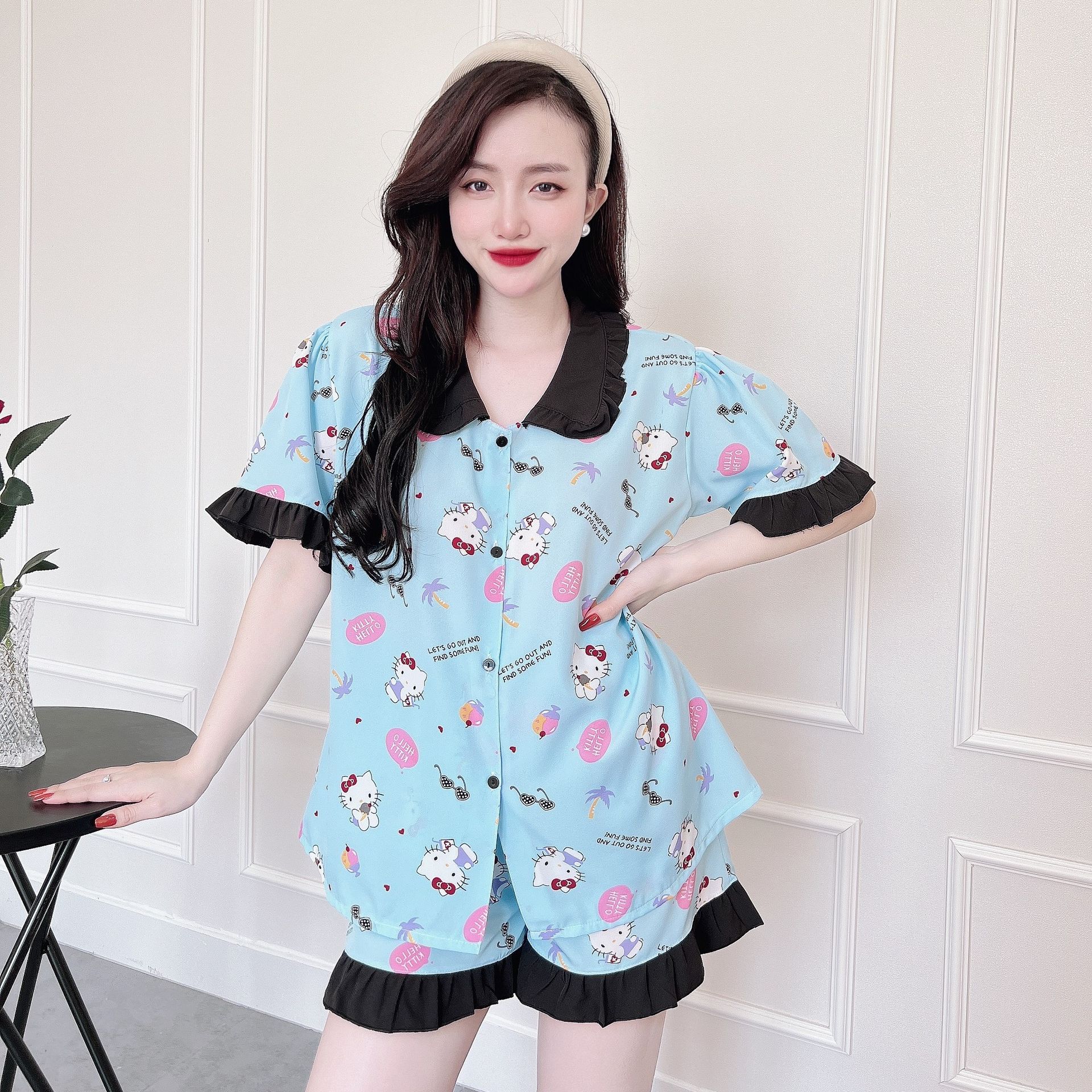 Đồ bộ bigsize 50-100kg pijama đồ bộ ngủ đùi lụa nhật - đùi satin mặc nhà