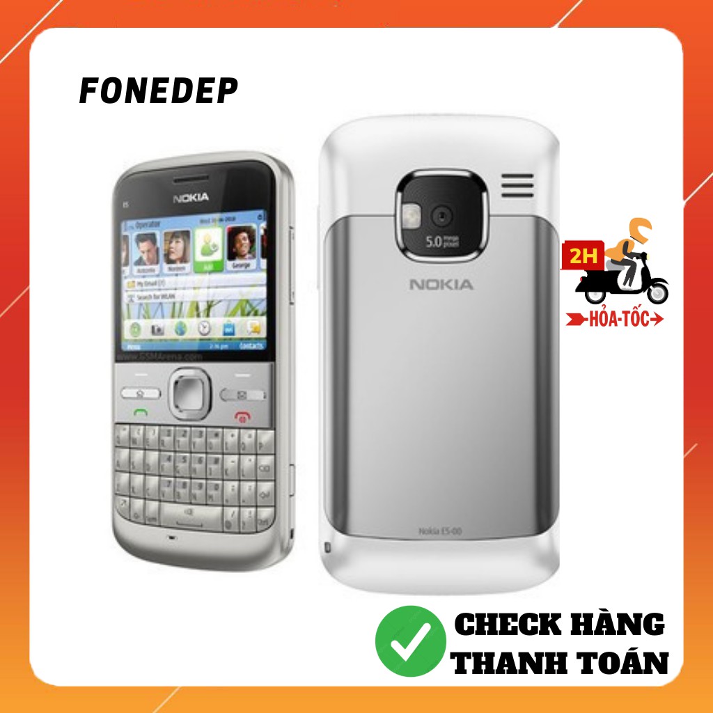 Điện thoại nokia e5 chính hãng nắp lưng thép chống rỉ wifi 3g