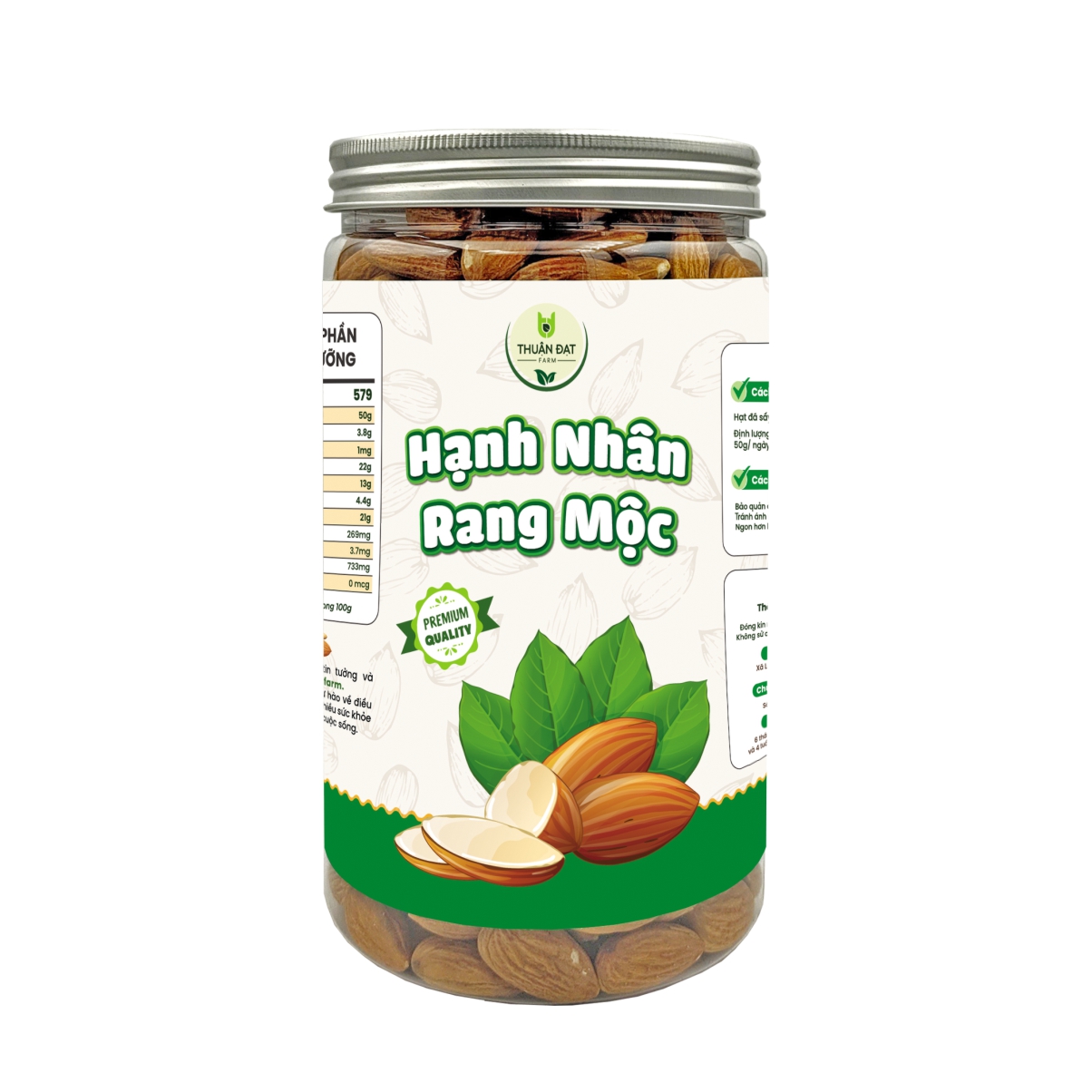 Hạt hạnh nhân ÚC tách vỏ sấy chín nguyên vị 500g, thơm ngon, chuẩn vị tự nhiên