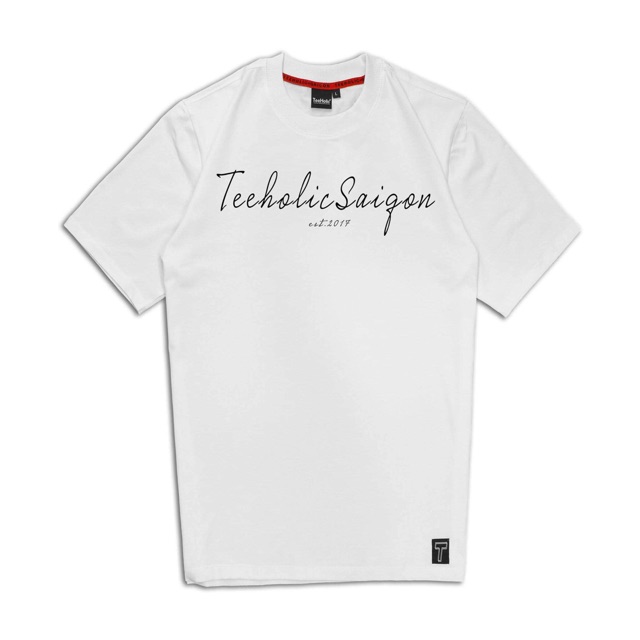Teeholic áo thun in chữ ký teeholic signature màu trắng