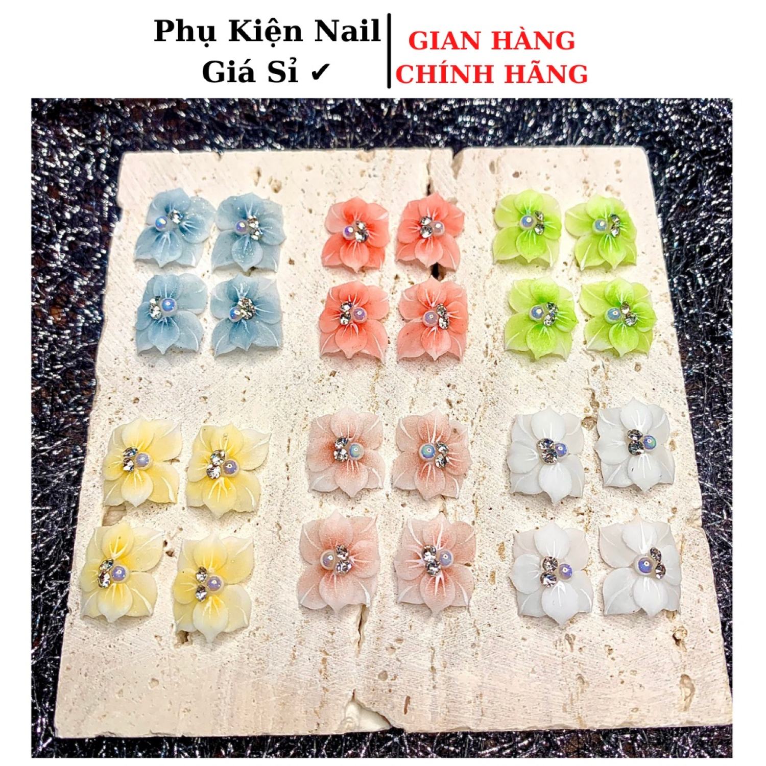 Hoa bột nail, Hoa gắn móng chân siêu xinh