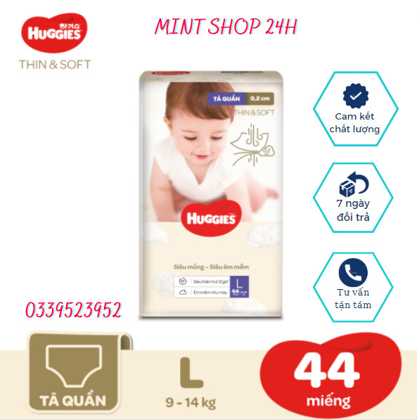 Miếng dùng thử Tã Bỉm Quần Huggies thin and soft size L