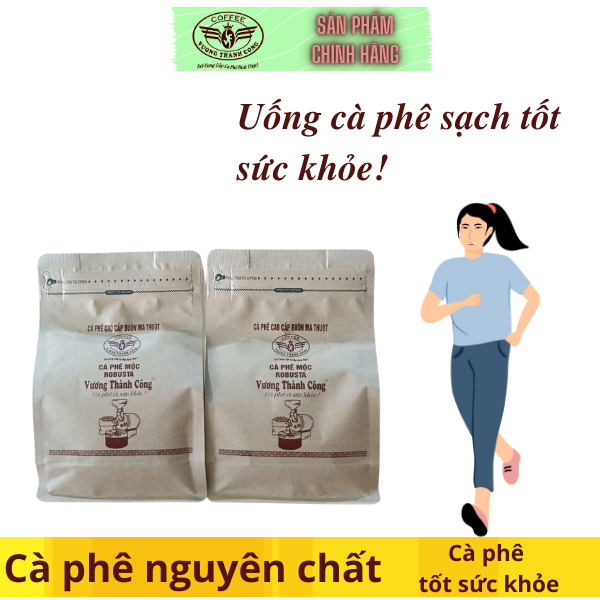Cà phê rang mộc Robusta nguyên chất 2 gói/500gram cà phê, cafe rang mộc robusta nguyên chất, chế biến chất lượng, cafe phố, cà phê