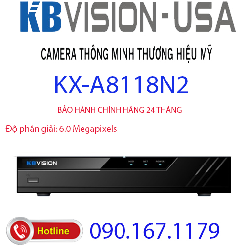 HCMĐầu ghi hình camera IP 8 kênh KBVISION KX-A8118N2
