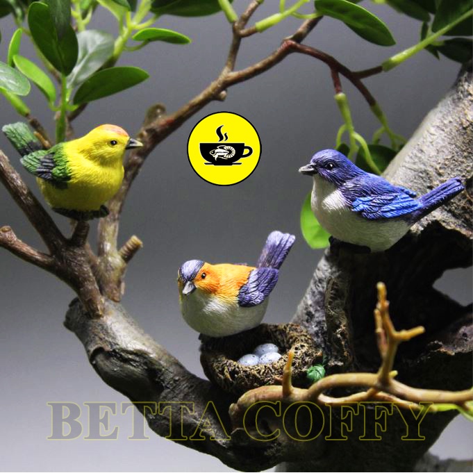 Mô hình chim sẻ và tổ chim cho các bạn trang trí bể cá non bộ tiểu cảnh, terrarium