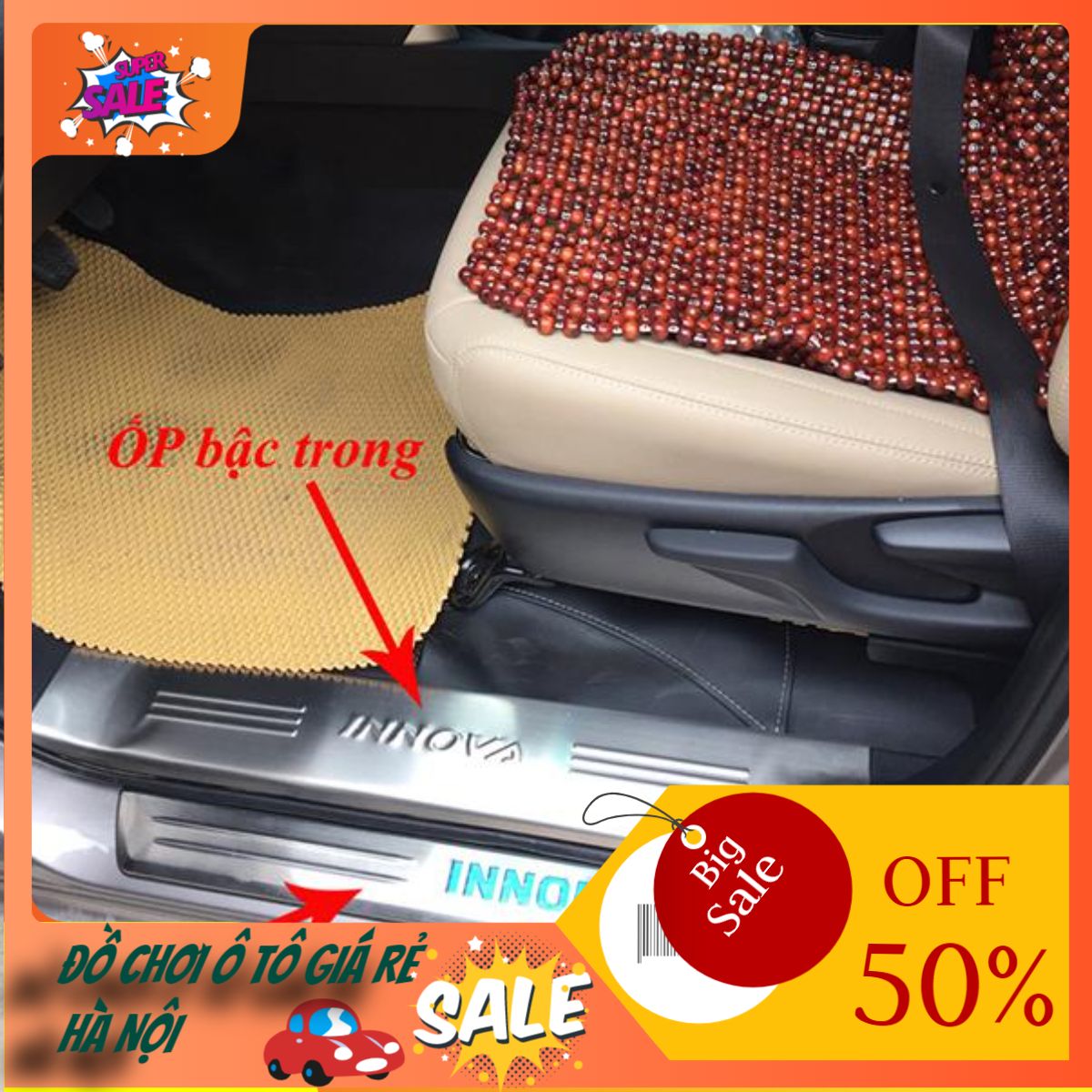 Bộ ốp bậc cửa trong cao cấp cho xe Toyota Innova 2009-2016