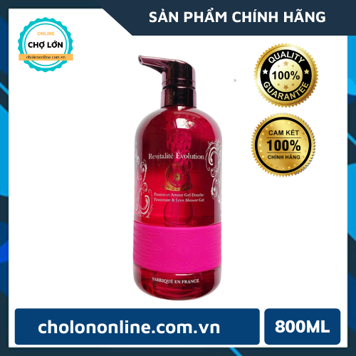 Sữa Tắm Nước Hoa Revitalite Evolution của Pháp 800ML Đỏ - Hương Passionate & Love