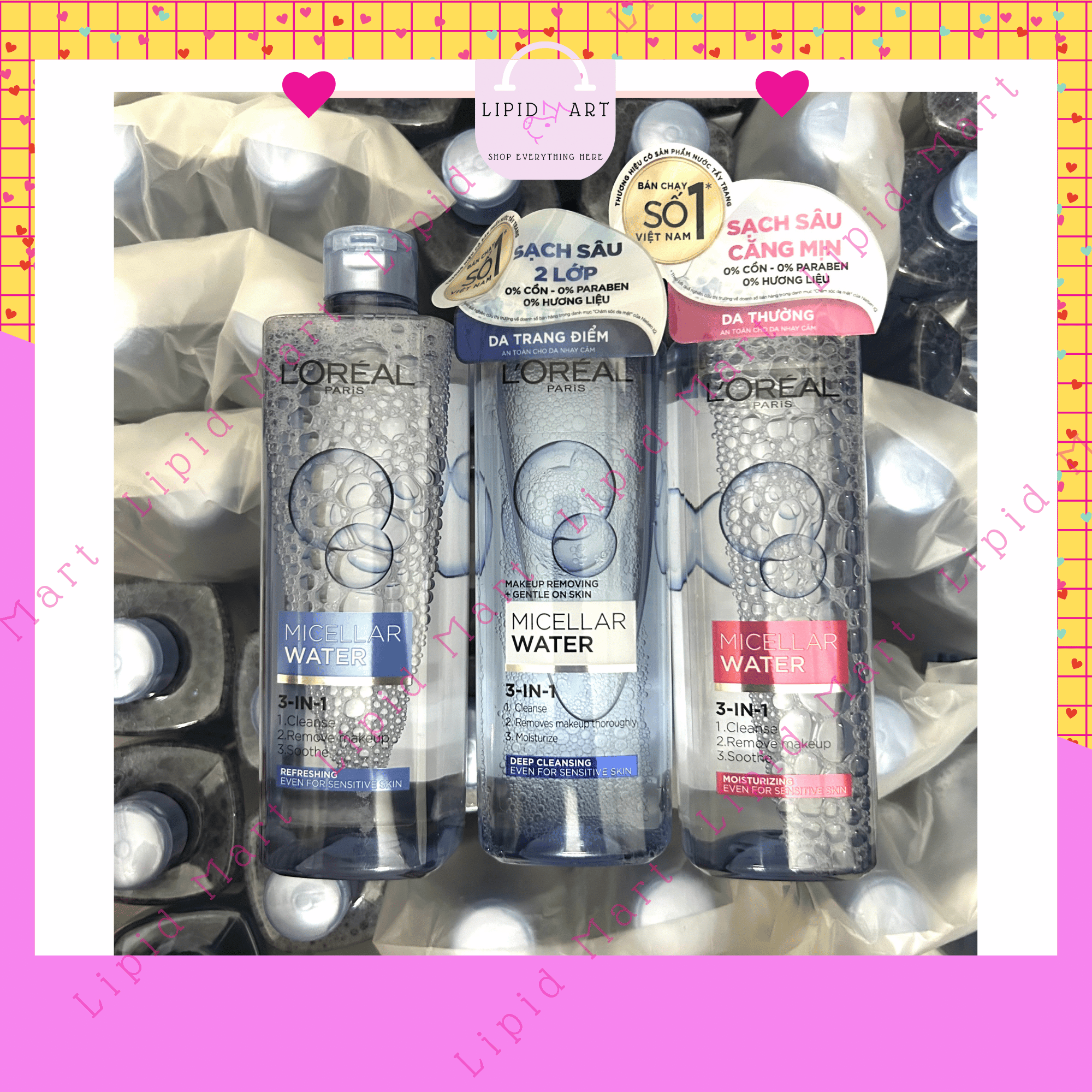 Nước tẩy trang 3 in 1 l’oreal paris micellar water 400ml