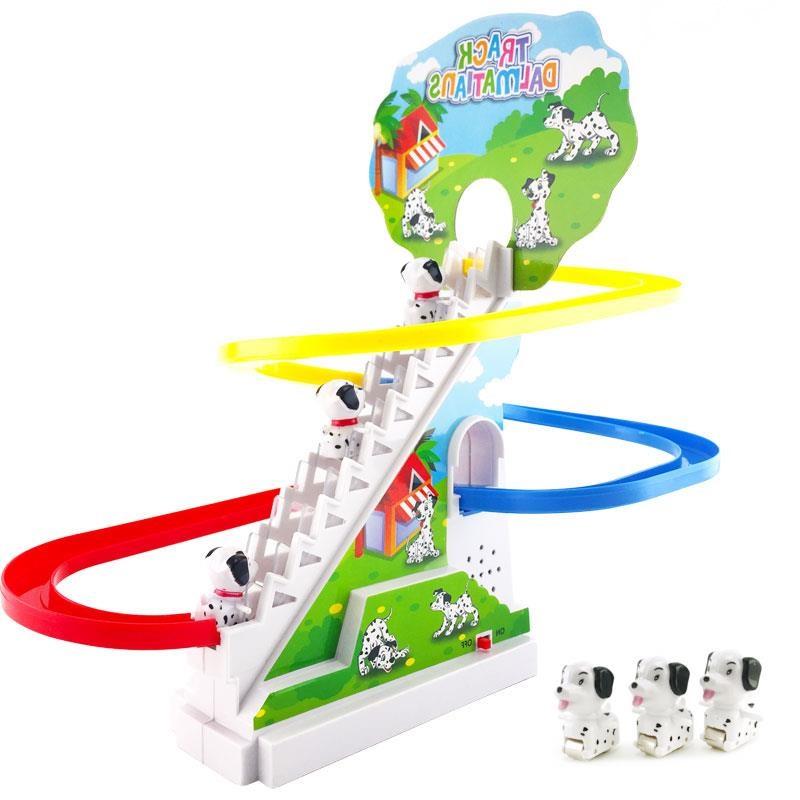 Bộ đồ chơi Chó Đốm Leo Cầu Thang có Nhạc và Đèn – Đồ chơi tàu lượn cho bé