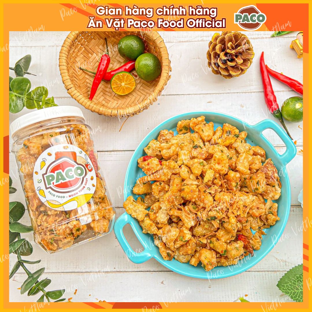 Tốp mỡ da giòn hủ 150g lắc siêu vị giòn ngon nhà Paco Food món ăn vặt gây nghiện