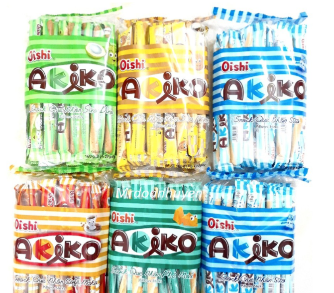 Bánh Snack Que Akiko Oishi Các Vị Gói 160g (20 que x 8g) giao ngẫu nhiên