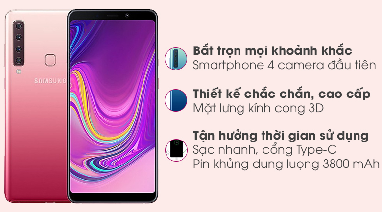 Điện thoại giá siêu rẻ Chính Hãng Samsung Galaxy A9 2018  máy 2sim ram 6G/128G, Camera sau: 24 MP, 10 MP, 8 MP và 5 MP, Màn hình rộng: 6.2 inch - Bảo hành 12 tháng