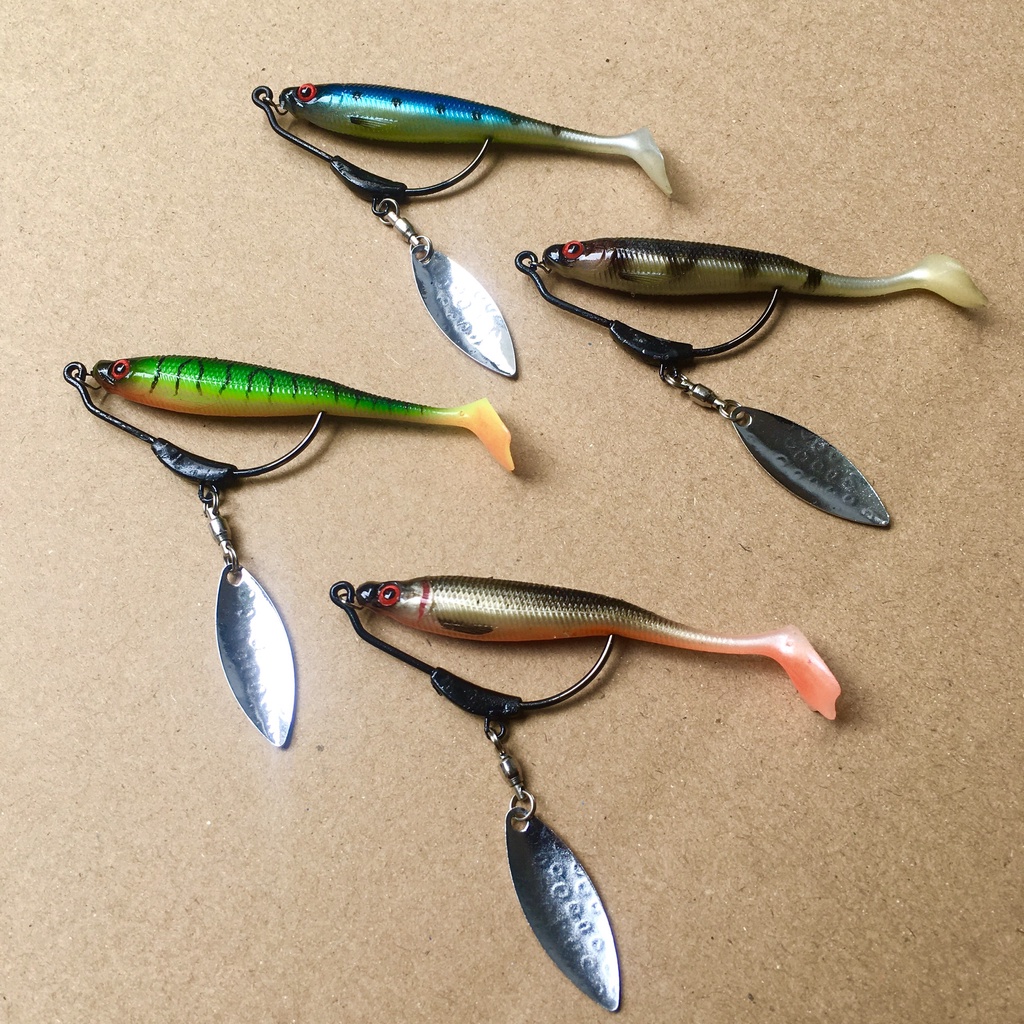  Mồi mềm câu lure NFF mini 7,5cm kèm lưỡi chống vướng Phukiencaulure25 mồ nff mini siêu mềm và lưỡi độ chì và thìa xoay 