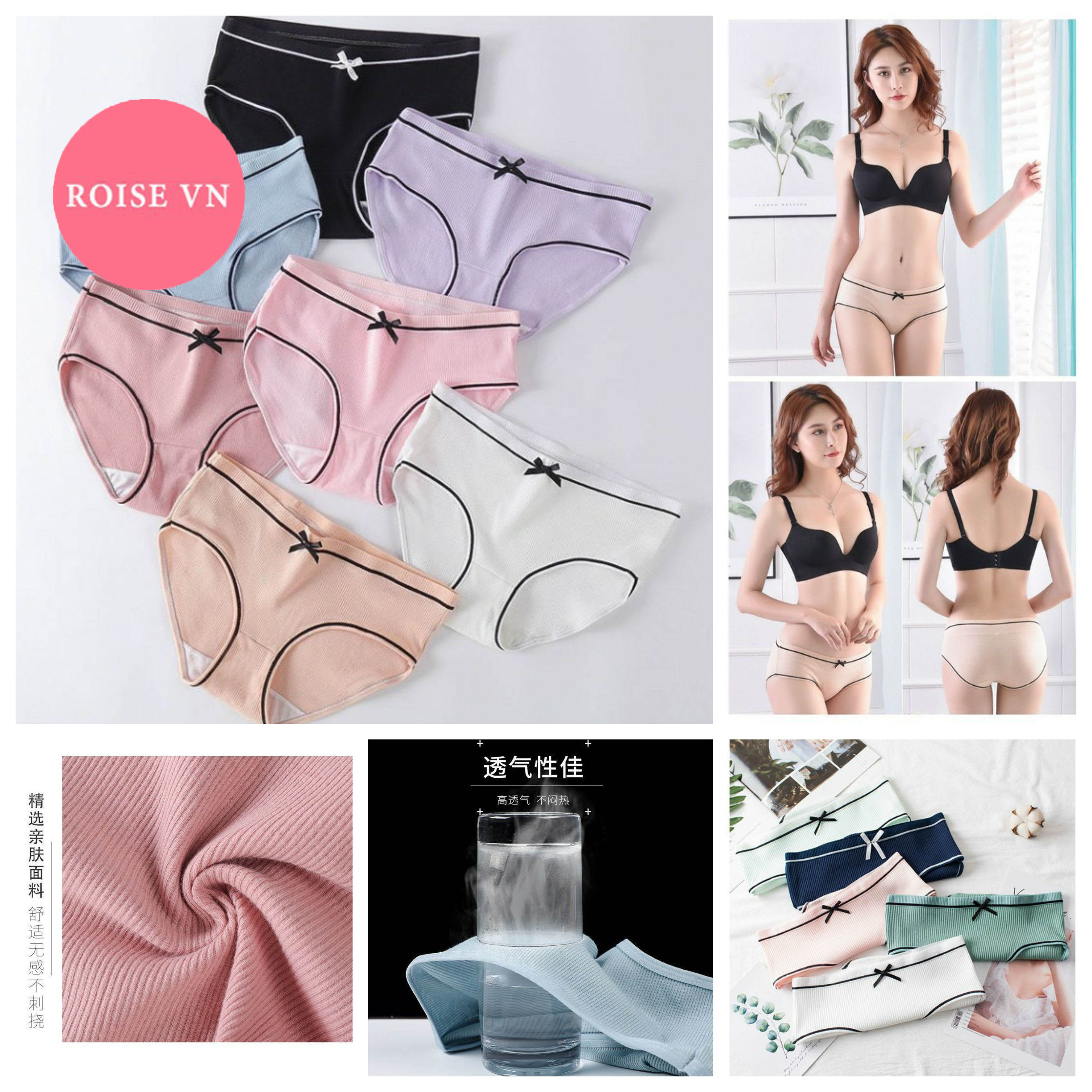 Quần lót cotton gân tăm kháng khuẩn thoáng mát - quần lót nữ cotton