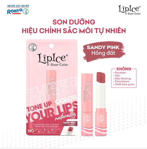 Son dưỡng môi Lipice sheer color Sandy Pink 2.4g