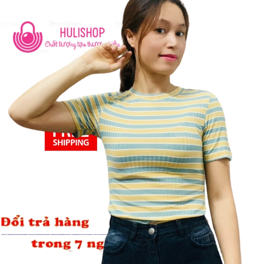 Áo thun croptop, áo thu đông, áo len nữ HULIBI Áo thu đông phong cách thời trang 2021