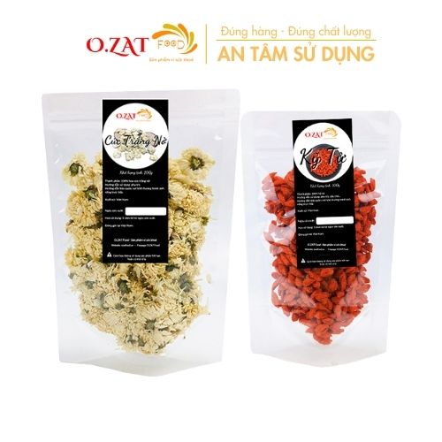Trà hoa cúc trắng kỉ tử/ kỷ tử loại 1 O.ZAT Food kỉ tử 100g cúc trắng 50g -100g giúp giảm căng thẳng ngủ sâu hơn