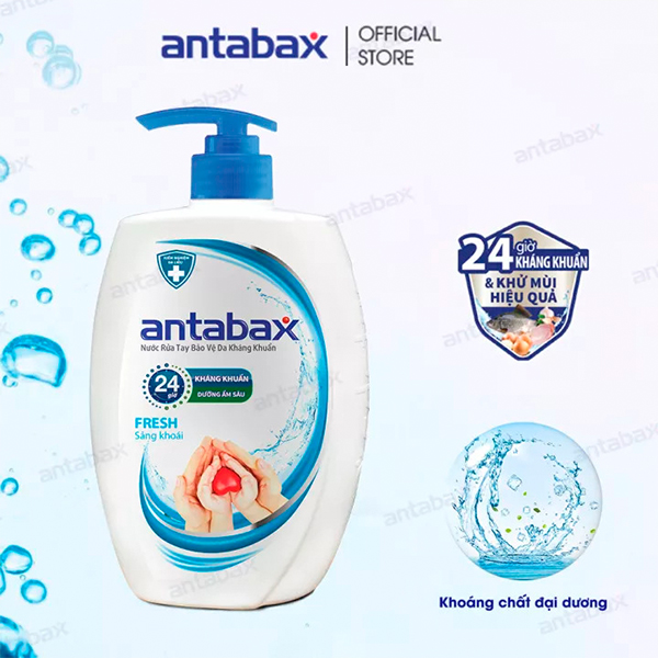 Nước rửa tay bảo vệ da kháng khuẩn antabax fresh sảng khoái 250ml