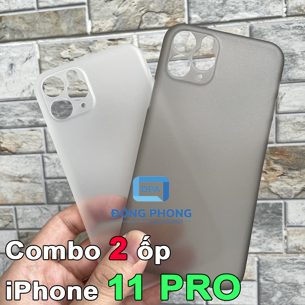 Combo 2 ốp lưng trong nhám unibody iphone 11 pro siêu mỏng giấy