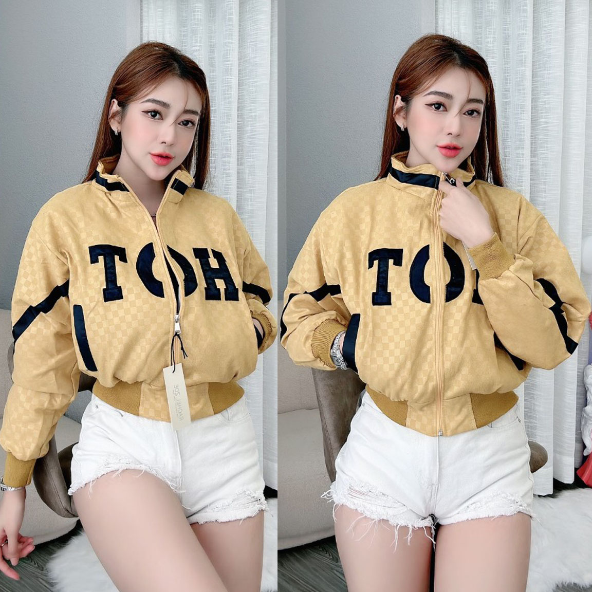 Áo khoác chống nắng nữ form chuẩn lên phom đẹp hàng bán chạy nhất hot trend mãu áo qc cao cấp thêu hoot viền tay cổ tàu sang chảnh chống tia uv chống tia cực tím chất liệu bố caro hợp thời trang