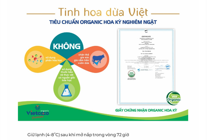 Nước cốt dừa VietCoco hữu cơ 400ml