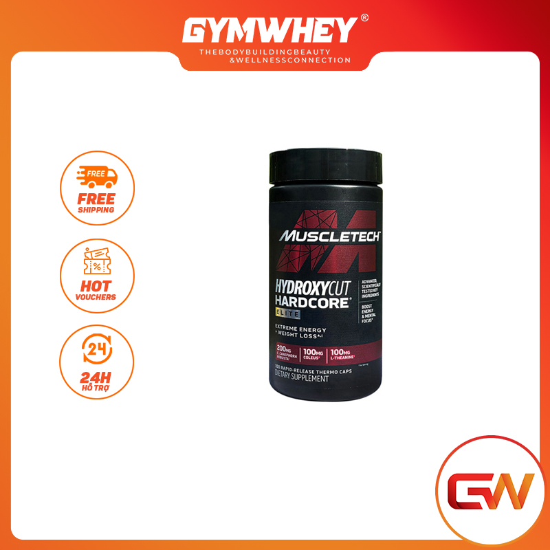 Viên Uống Hỗ Trợ Đốt Mỡ Giảm Cân Cực Mạnh Muscletech Hydroxycut Hardcore Elite 100 Viên