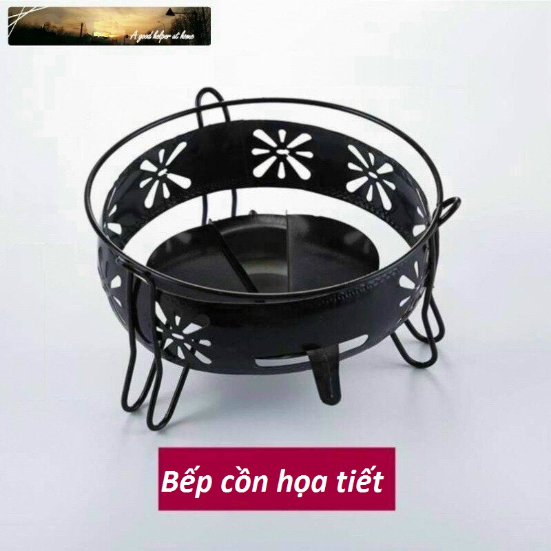 Bếp Cồn Họa Tiết Mẫu Mới Siêu Sang - Bếp Nướng Cồn Du Lịch Tráng Men Tiện Dụng