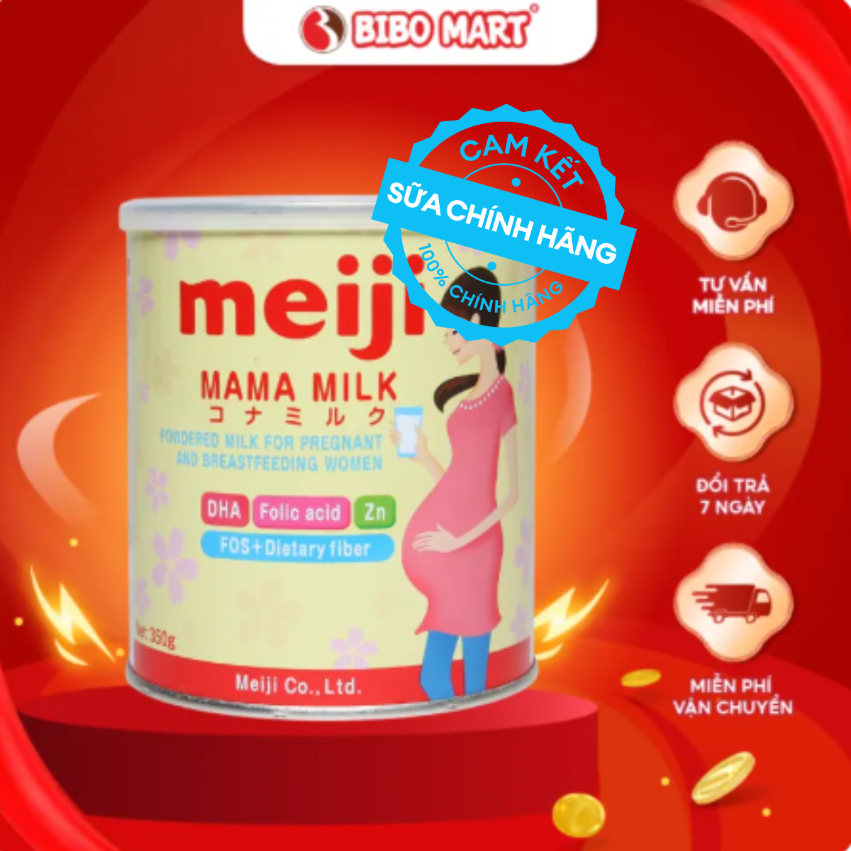 Sữa Bầu Meiji Mama Bổ Sung DHA Dưỡng Chất Cho Mẹ Bầu Nhập Khẩu Chính Hãng - Bibo Mart