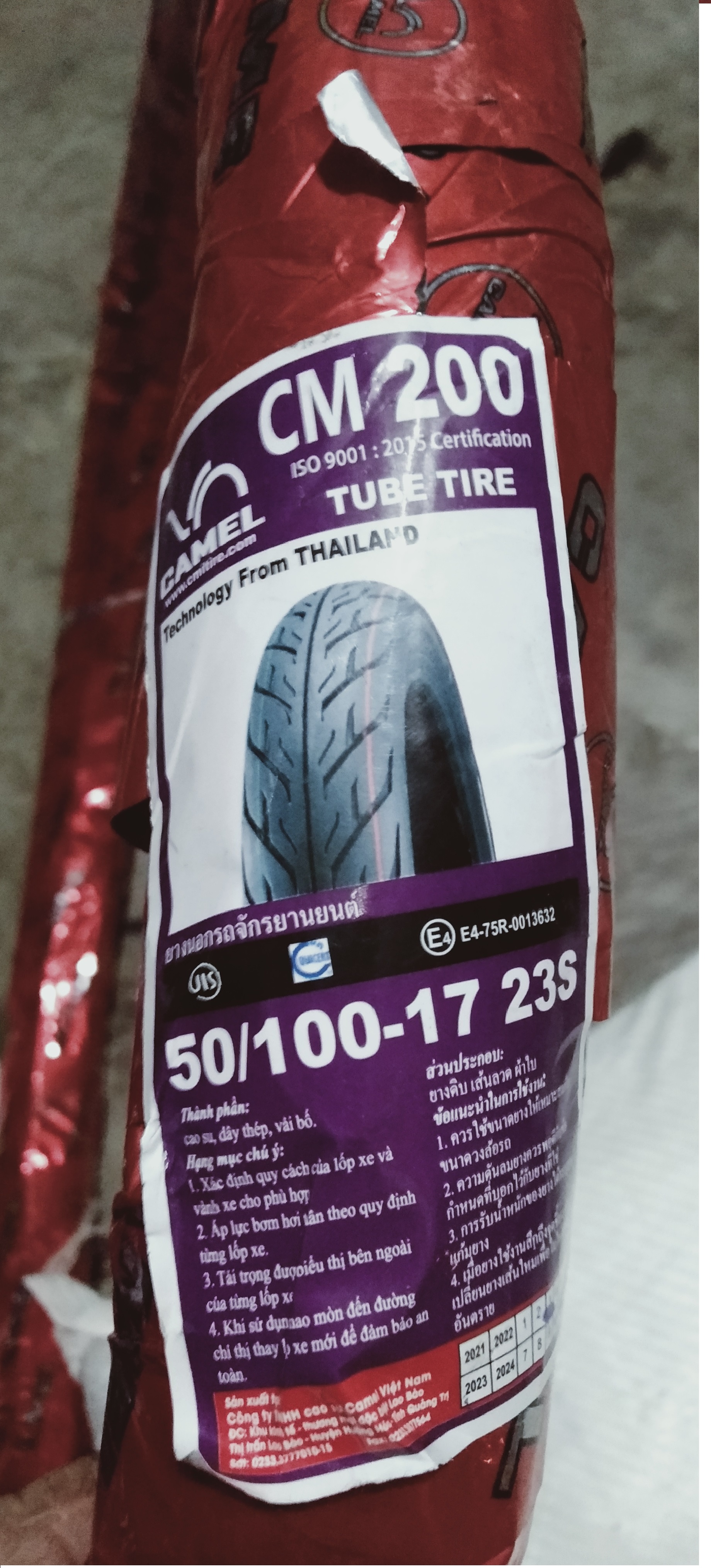 1 vỏ CAMEL 50/100-17 23S technology from Thailand gai mủi tên - sài ruột